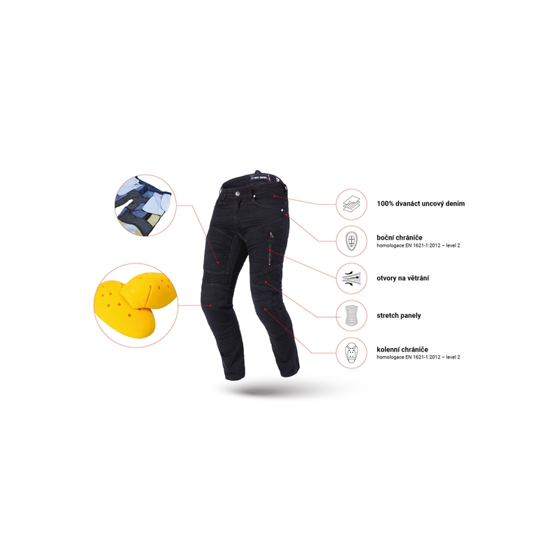 Street Racer Stretch II CE Motorradjeans Schwarz
