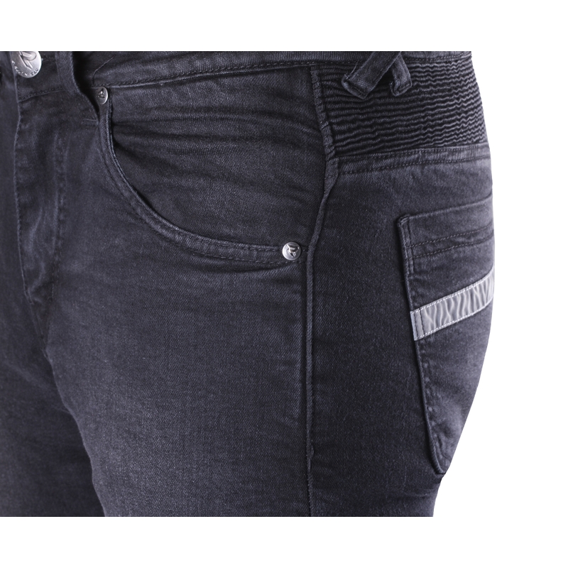 Gekürzte Motorradjeans Street Racer Warior CE Schwarz Ausverkauf