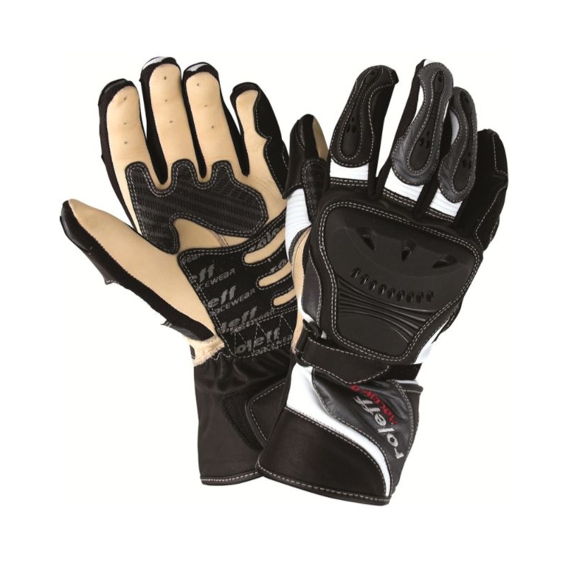Motorradhandschuhe Roleff Sachsenring schwarz/weiß