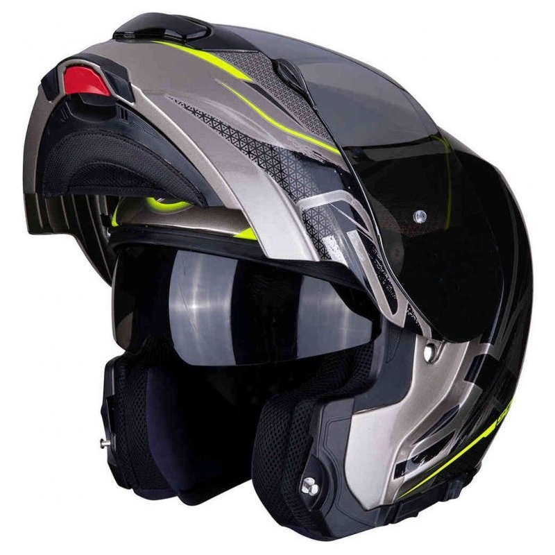 Kipphelm Scorpion EXO-3000 Air Creed titan-schwarz-fluo-gelb - Grad II