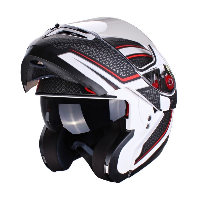 Axxis Optimus schwarz-rot-weiß tip-up Motorradhelm Ausverkauf
