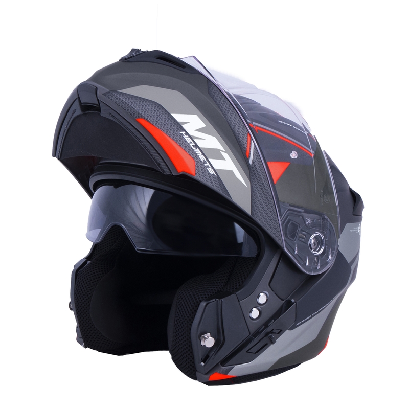 MT Storm ST-ONE Motorradhelm schwarz-grau-rot