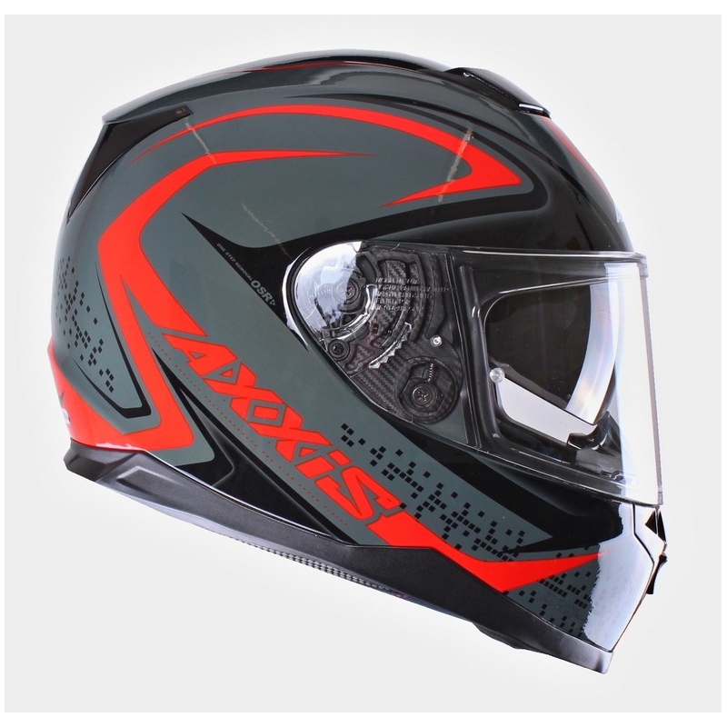 Motorradhelm Axxis Alert grau-rot Ausverkauf
