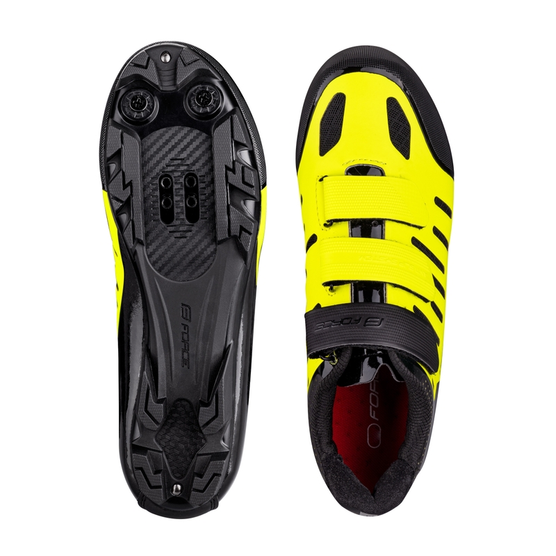 Laufsohlen FORCE MTB TEMPO, fluoschwarz Ausverkauf