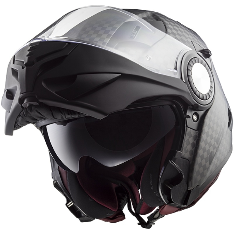 Klappbarer Motorradhelm LS2 FF313 Vortex Solid Carbon - Klasse II