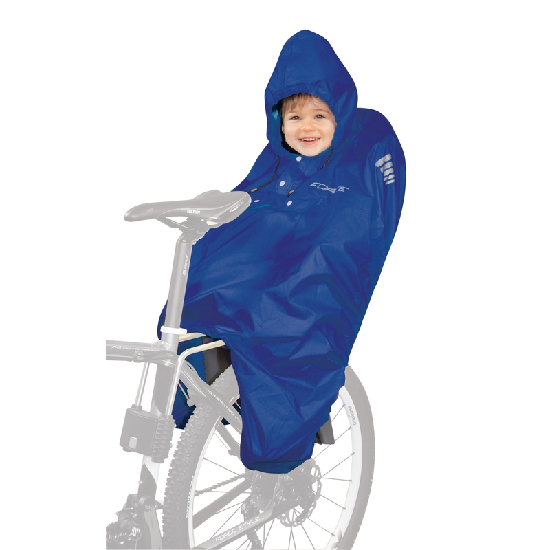Kinderfahrrad Regenschutz FORCE Poncho blau Ausverkauf