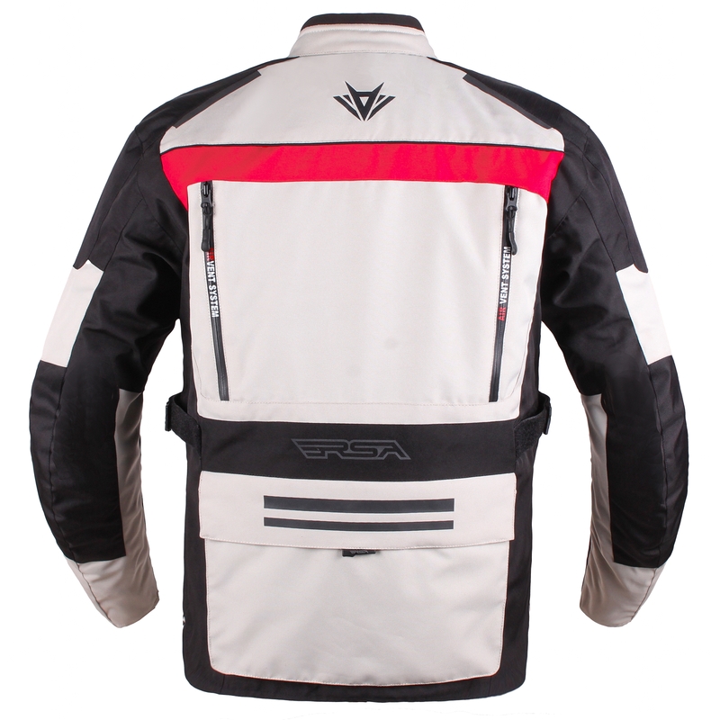 Motorradjacke RSA Tiger schwarz-grau-rot - Qualität II