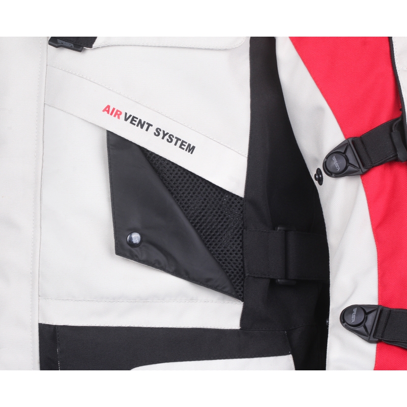 Motorradjacke RSA Tiger schwarz-grau-rot - Qualität II