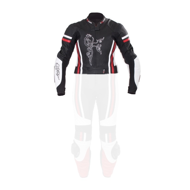 Damen Jacke Tschul 554 schwarz-rot-weiß Ausverkauf