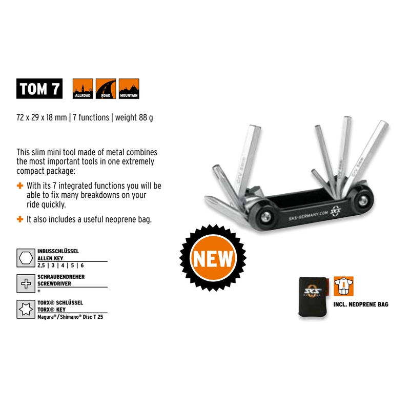 Werkzeug TOM 7, 7 Funktionen, UNI Ausverkauf