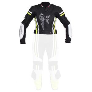 Damen Jacke Tschul 554 schwarz-weiss-fluo gelb Ausverkauf