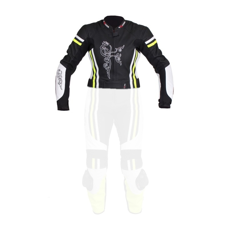 Damen Jacke Tschul 554 schwarz-weiss-fluo gelb Ausverkauf