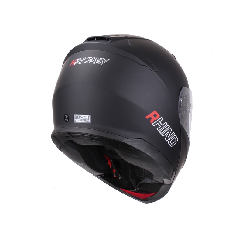 Motorradhelm flip-up Rhino Highway schwarz matt Ausverkauf
