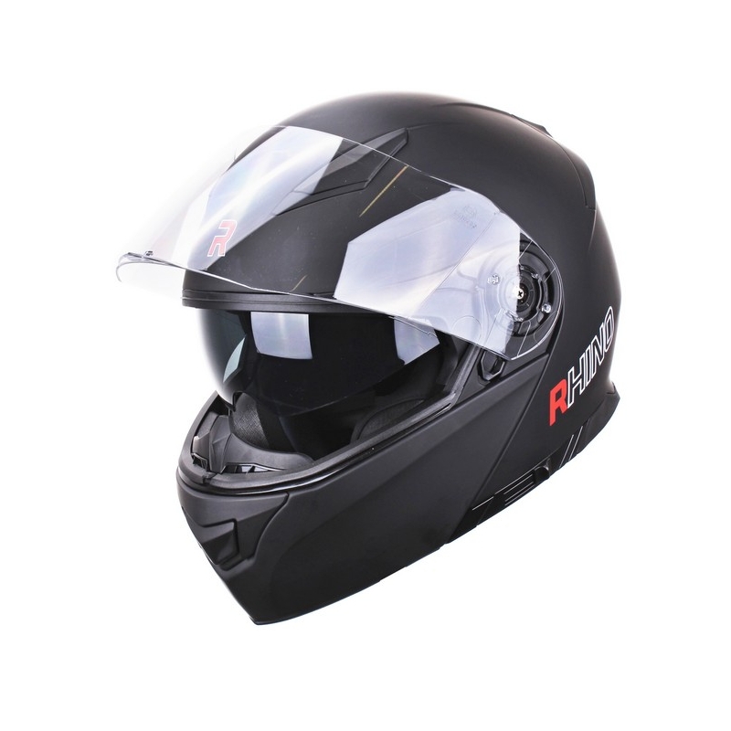 Motorradhelm flip-up Rhino Highway schwarz matt Ausverkauf