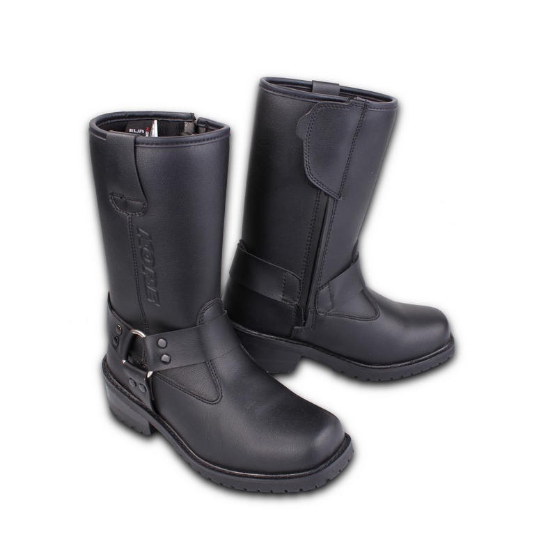 Kore Schwarz Schnalle Schwarz Motorradstiefel Ausverkauf