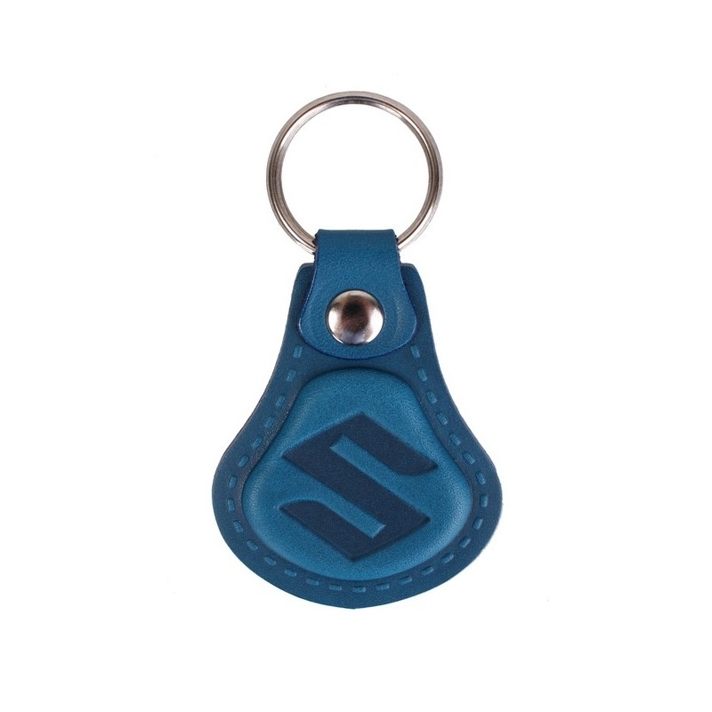 Leder Schlüsselanhänger Suzuki blau