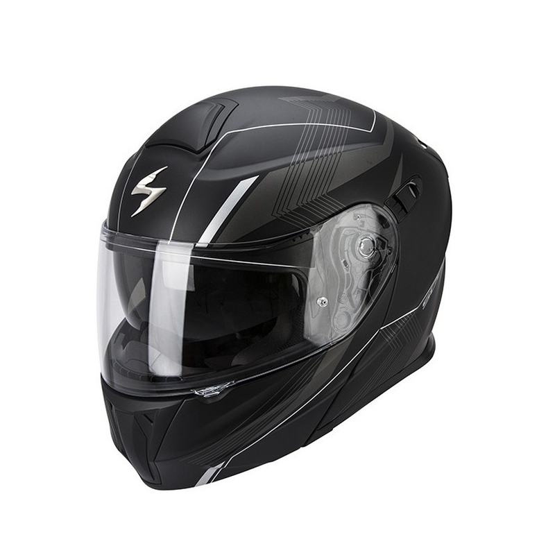 Motorradhelm Scorpion EXO-920 GEM schwarz-silber Ausverkauf