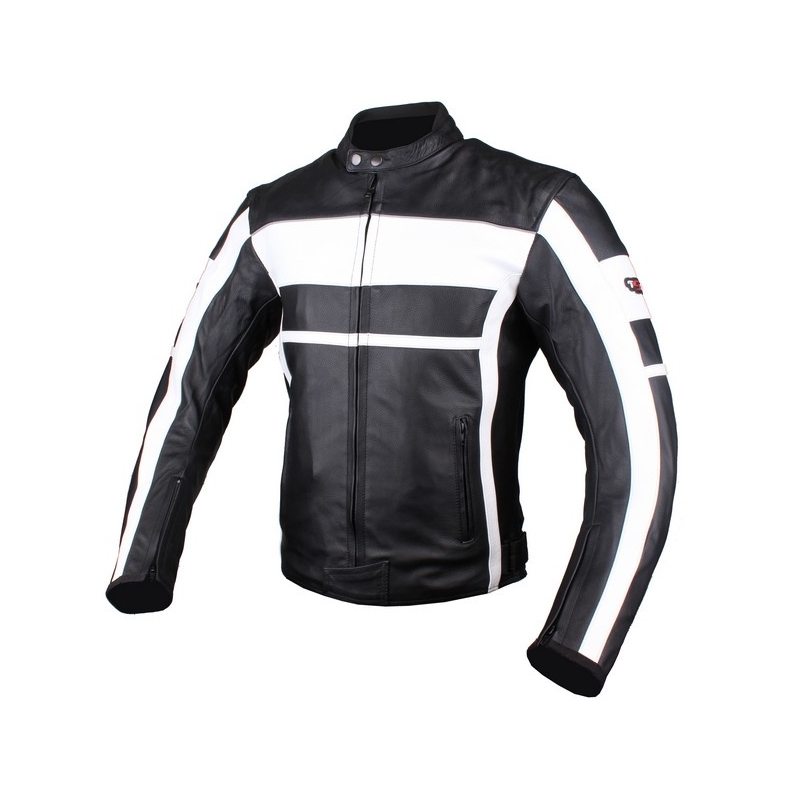 Motorradjacke Tschul 837 schwarz und weiß Ausverkauf