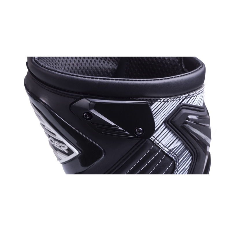 Street Racer Grid Motorradstiefel in Schwarz und Weiß