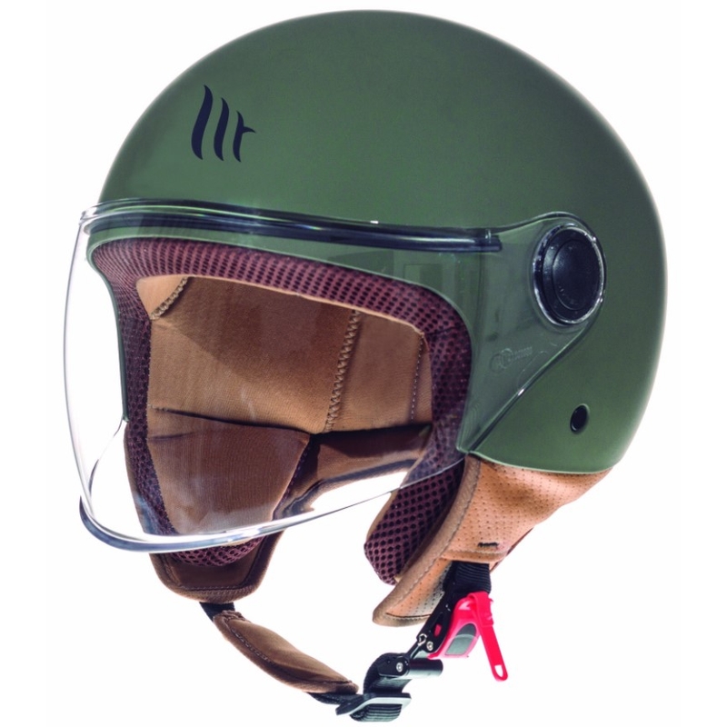 Motorradhelm offen MT Street grün matt - II. Qualität