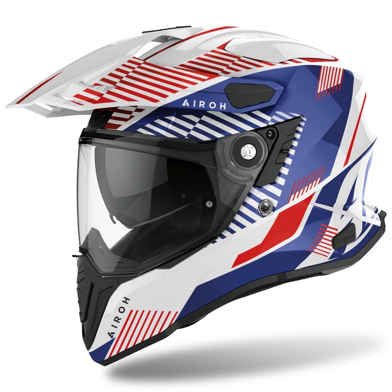 Endurohelm Airoh Commander Boost 2022 blau-weiß glänzend Ausverkauf