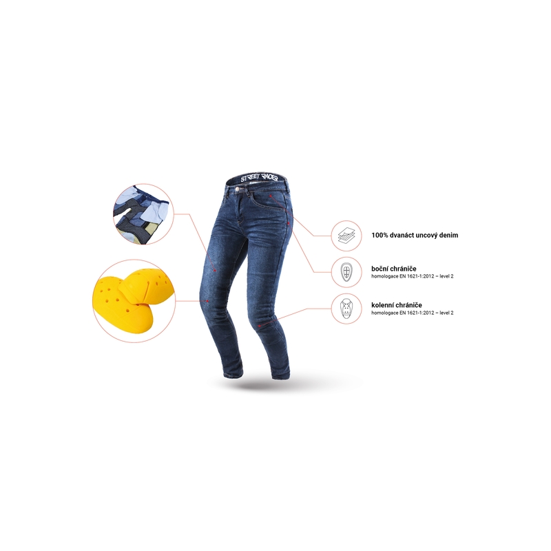 Damen Motorradjeans Street Racer Daily blau - II. Qualität