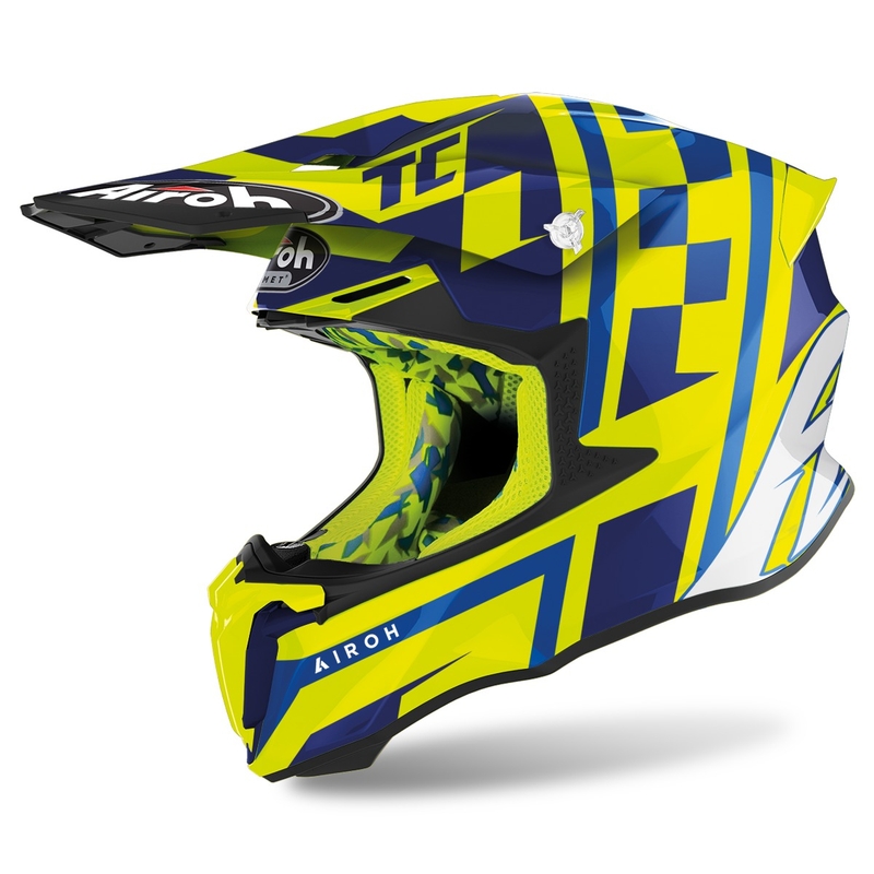 Motocross Helm Airoh Twist 2.0 TC21 2022 gelb glänzend Ausverkauf
