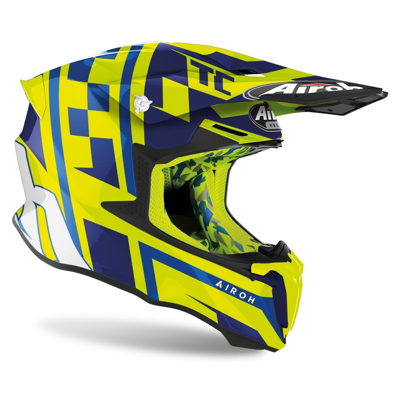 Motocross Helm Airoh Twist 2.0 TC21 2022 gelb glänzend Ausverkauf