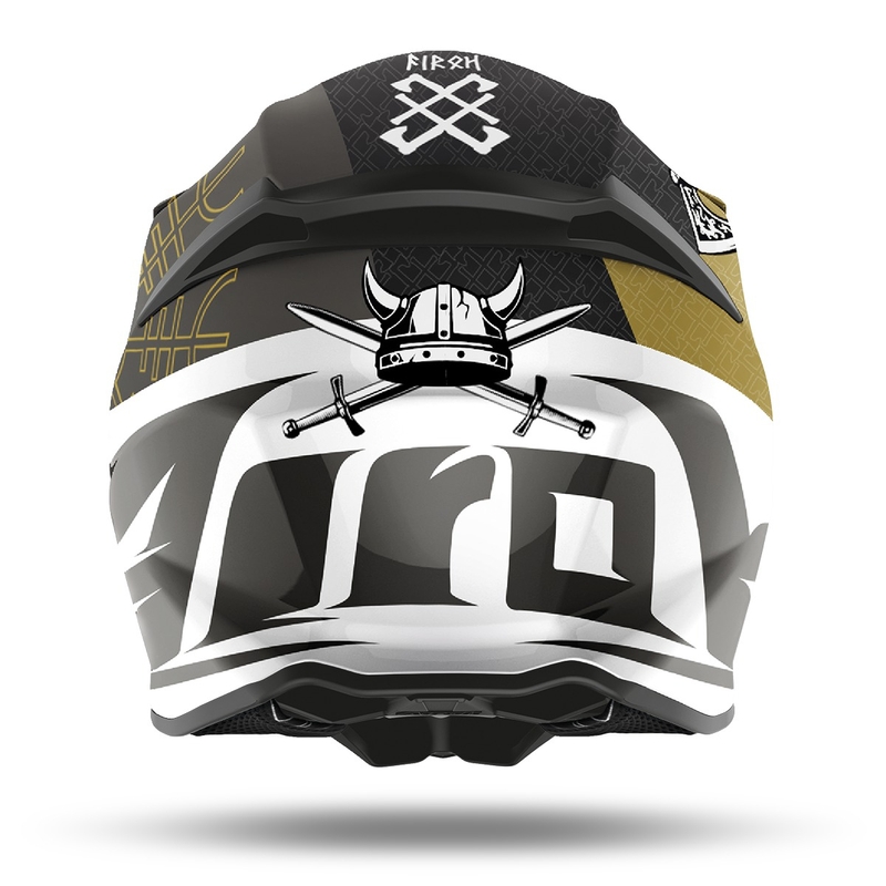 Motocross Helm Airoh Twist 2.0 Sword 2021 weiß-gold-grau Ausverkauf