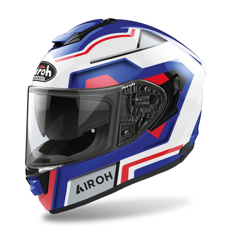 Integral Motorradhelm Airoh ST.501 Square 2022 rot-blau glänzend Ausverkauf