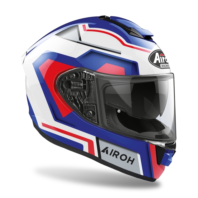 Integral Motorradhelm Airoh ST.501 Square 2022 rot-blau glänzend Ausverkauf