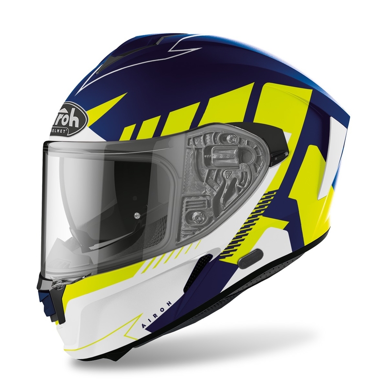 Airoh Spark Rise 2022 Integral Motorradhelm blau-gelb matt Ausverkauf
