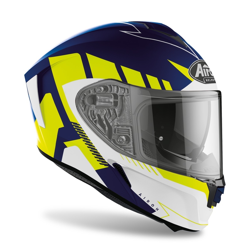 Airoh Spark Rise 2022 Integral Motorradhelm blau-gelb matt Ausverkauf