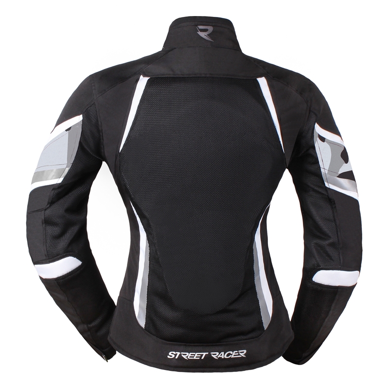 Damen Motorradjacke Street Racer Elite schwarz und weiß - II.