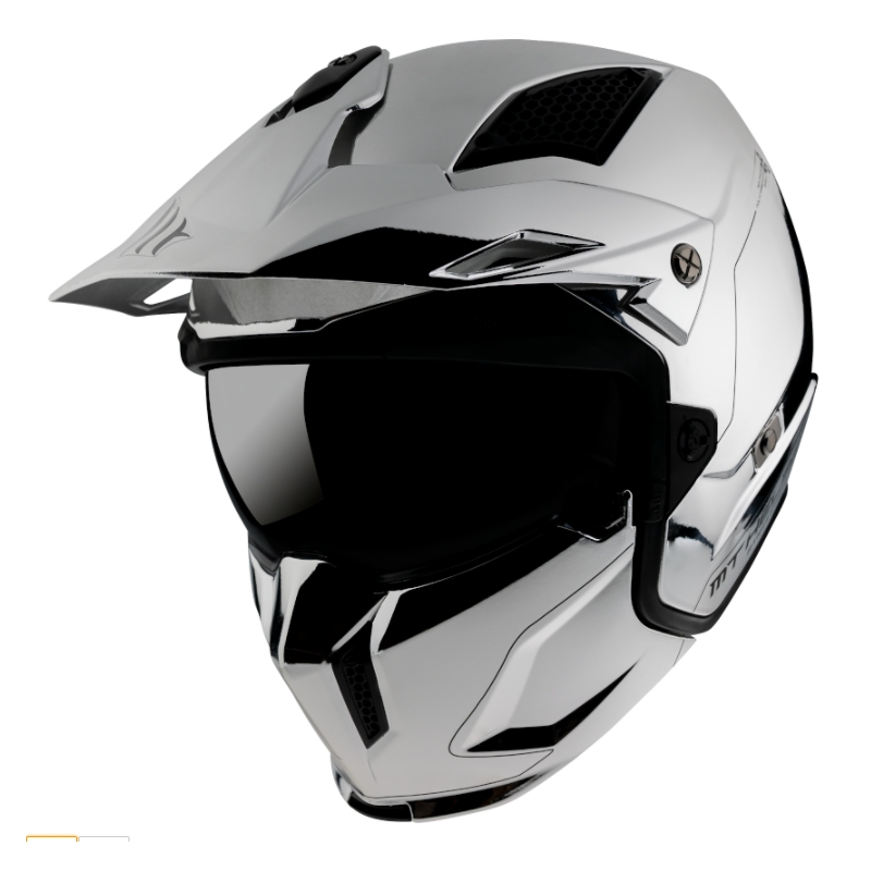 Motorradhelm MT Streetfighter SV Verchromt silber - Klasse II