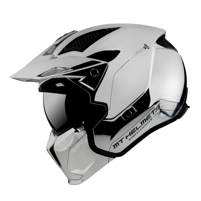 Motorradhelm MT Streetfighter SV Verchromt silber - Klasse II