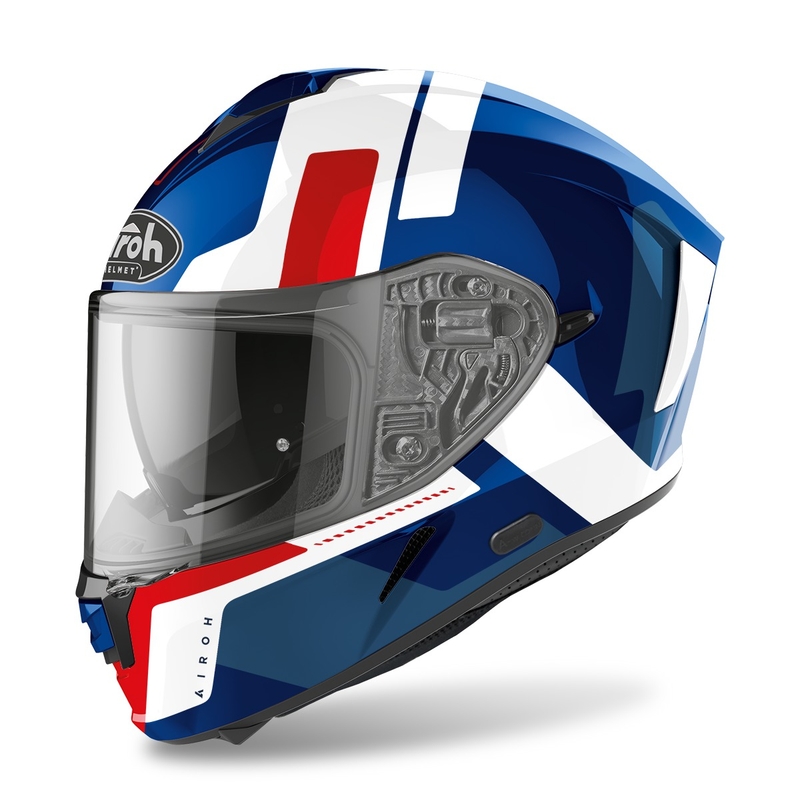 Airoh Spark Shogun 2022 Integral Motorradhelm blau-rot glänzend Ausverkauf