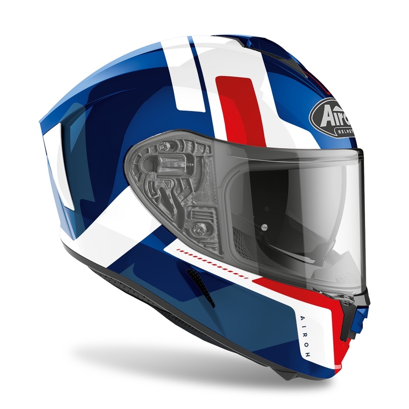 Airoh Spark Shogun 2022 Integral Motorradhelm blau-rot glänzend Ausverkauf