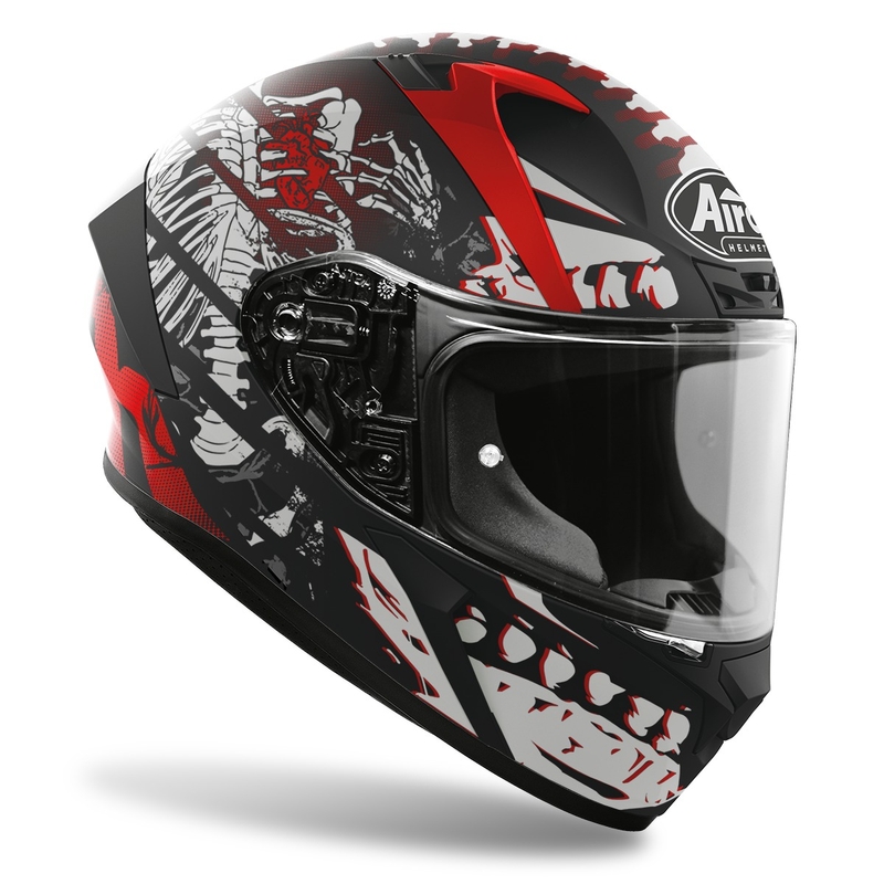 Integral Motorradhelm Airoh Valor Ribs 2022 weiß-rot-schwarz matt