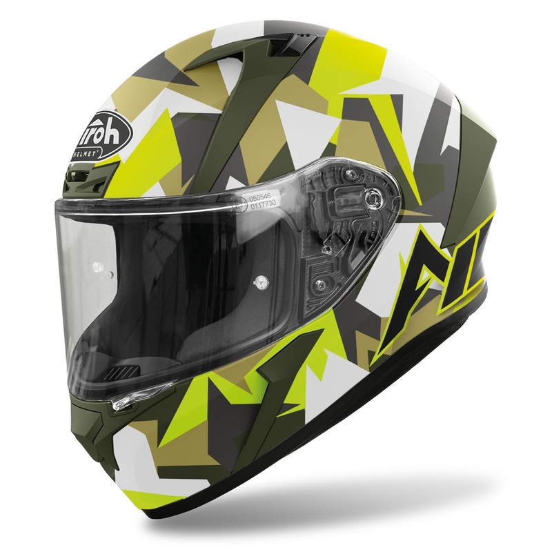 Integral Motorradhelm Airoh Valor Army 2022 weiß-khaki-fluo grün