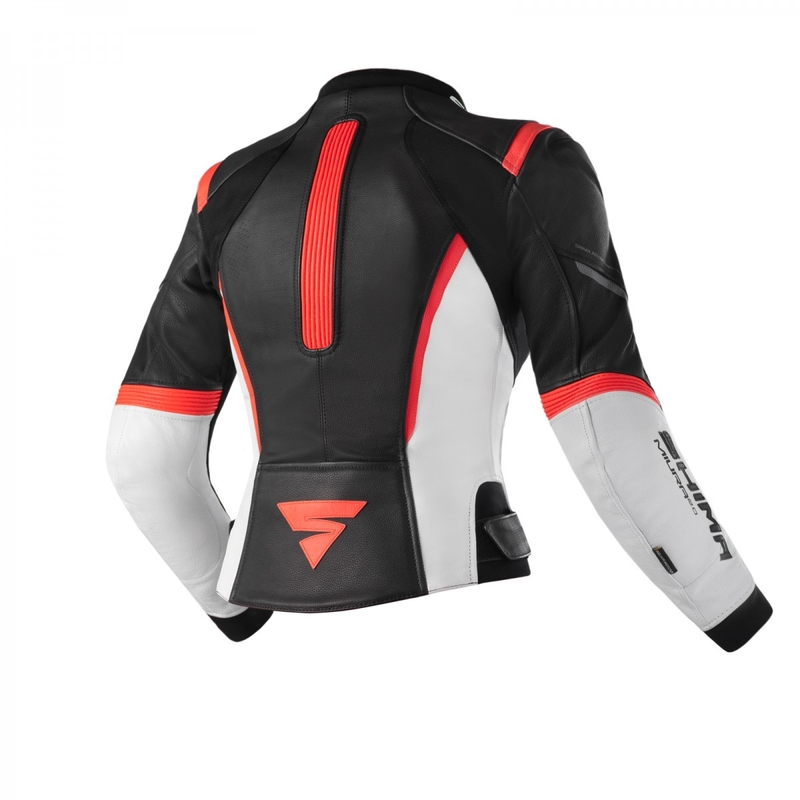 Shima Miura 2.0 Schwarz-Weiß-Fluo Rot Motorradjacke für Damen