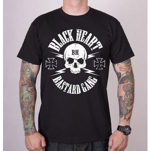 Herren-T-Shirt Black Heart Bastard Totenkopf schwarz