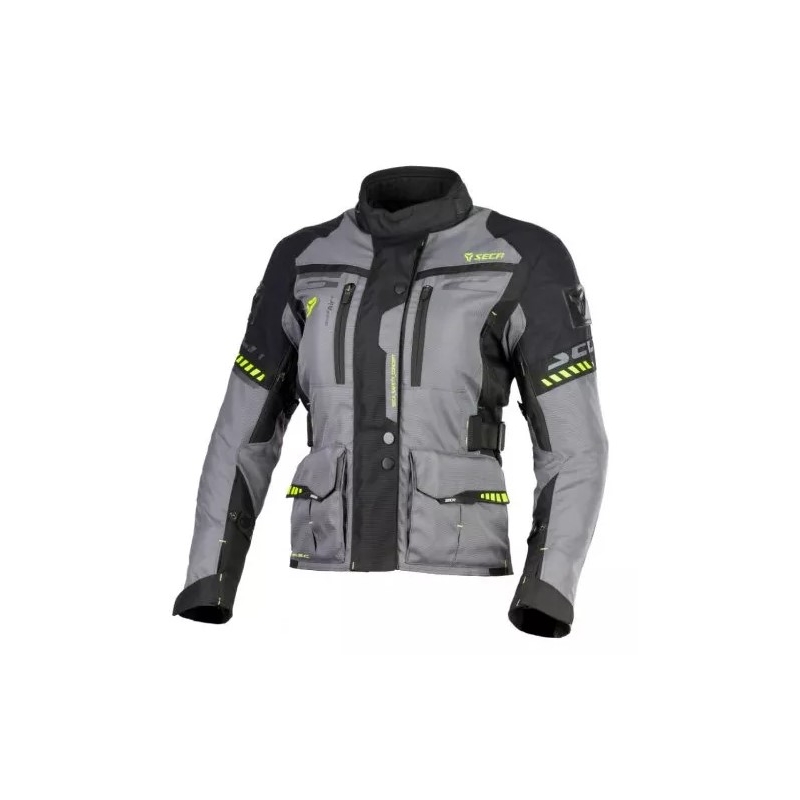 Damen Motorradjacke SECA Arrakis II grau-schwarz Ausverkauf