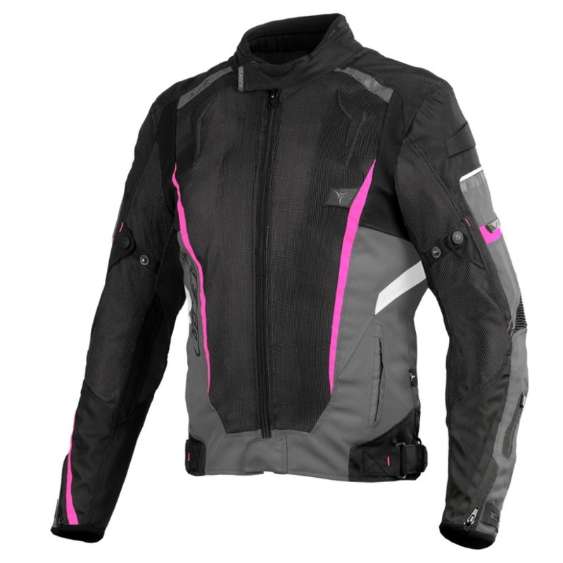 SECA Airflow II Damen-Motorradjacke Schwarz und Rosa Ausverkauf