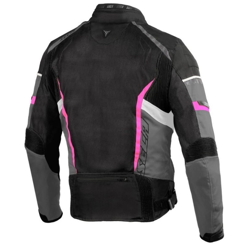 SECA Airflow II Damen-Motorradjacke Schwarz und Rosa Ausverkauf
