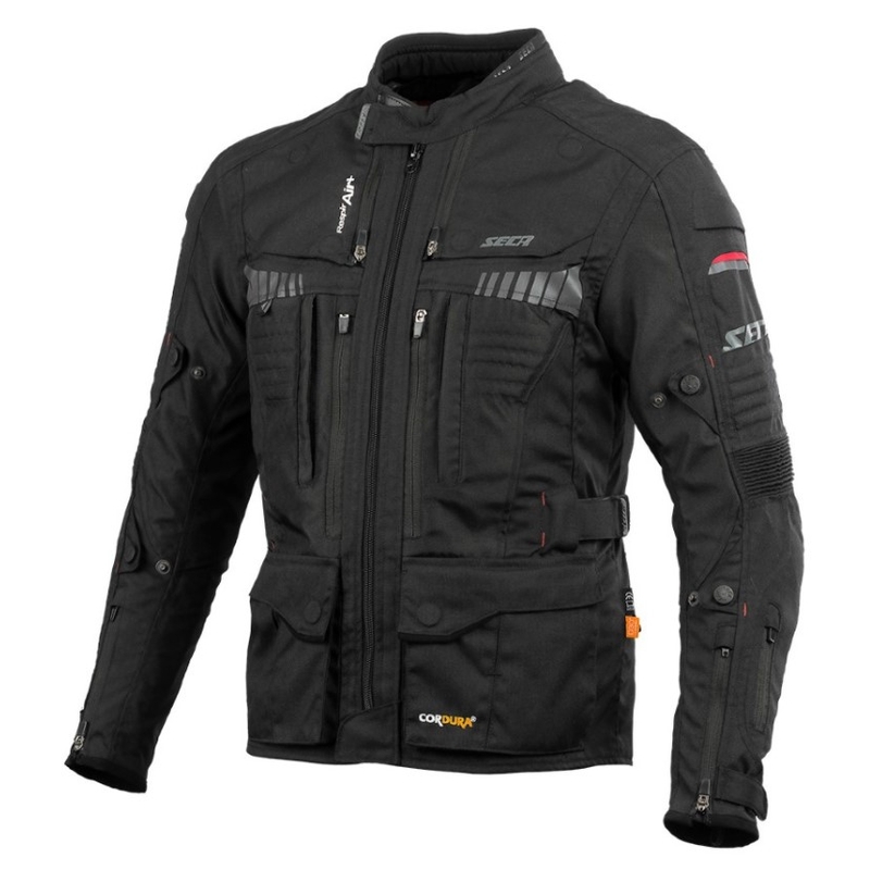 Motorradjacke SECA X-Tour schwarz Ausverkauf
