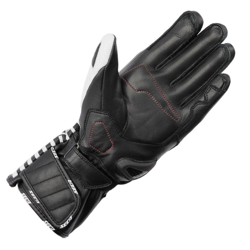 Motorradhandschuhe SECA Mercury IV schwarz und weiß Ausverkauf