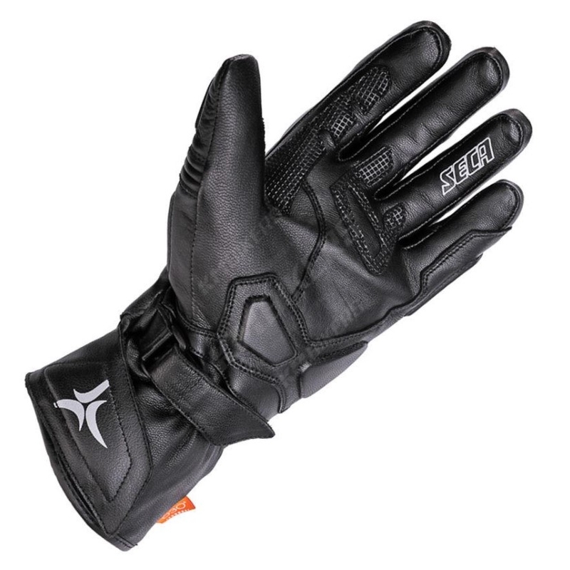 SECA Turismo III Motorradhandschuhe aus schwarzem Leder Ausverkauf