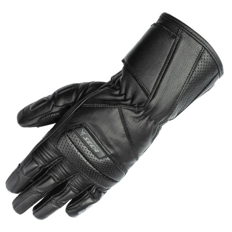 SECA Journey II Motorradhandschuhe aus schwarzem Leder Ausverkauf