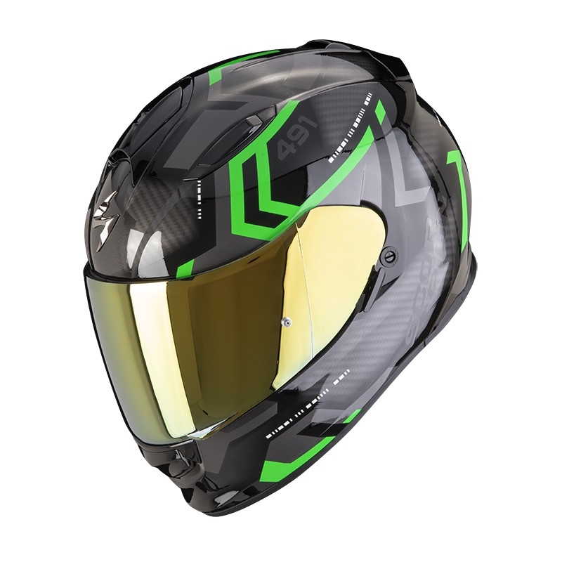 Integral-Motorradhelm SCORPION EXO-491 SPIN schwarz-grün Ausverkauf